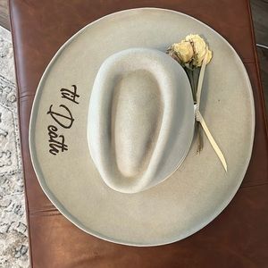 Rue bridal x haberdash hats collab boho Bridal hat